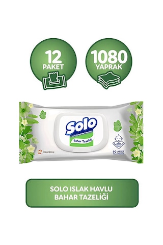 Solo Islak Havlu Bahar Tazeliği 1080 Yaprak Kapaklı