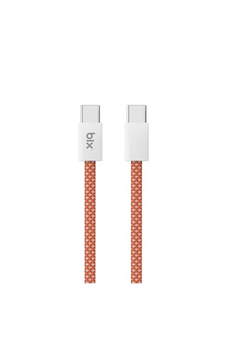 Bix T4cc 65w Usb-c To Usb-c Manyetik Tasarımlı Örgülü Hızlı Şarj Ve Data Kablosu 1 Metre Turuncu