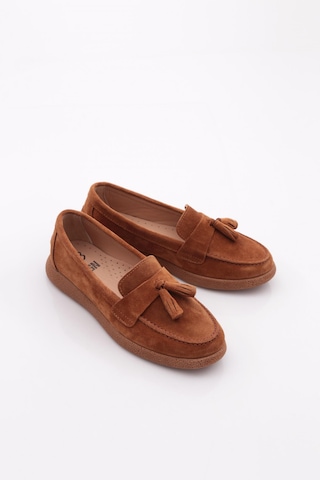 Dgn Ml5604-1 Kadin Loafer Ayakkabi Taba Süet