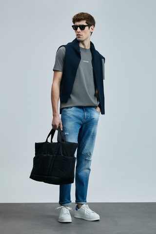 Lufian Franz Smart Jean Erkek Pantolon Slim Fit Mavi Mavi 111200196100300 Mavi