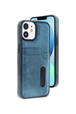Apple Apple iPhone 11 İçin Uyumlu Kılıf Kart Bölmeli Deri Tasarımlı Kılıf