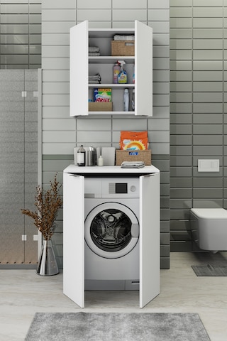 Biani Fix Arya Ve Loft Uyumlu Çamaşır Makinesi Dolabı Renk Mat Beyaz