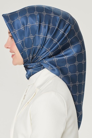 Armine Dj Saf İpek Eşarp 8555d T Nostalji Twill -05 Lacivert