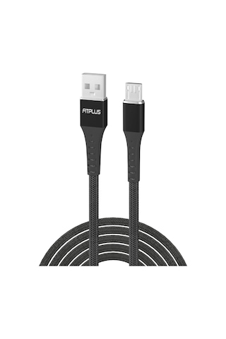 FitPlus Strong ST-111 Micro USB Data/Şarj Kablosu 3A 1 MT- Siyah