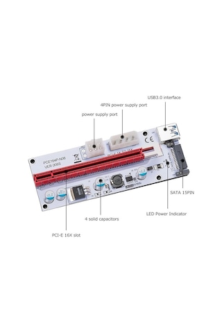 Ver008s Riser Kart - Pcı-ex 1x To 16x Usb 3.0 Ekran Kartı Uzatma Mining Adaptörü