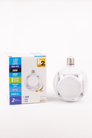 Kes475 30w Led Küre Ampül E27 Beyaz Işık