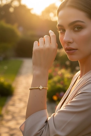 Altın Yonca Model Kelepçe Bilezik 585k