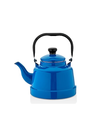 Ebru Eç18 Emaye Çaydanlık Üstten Kulplu Demlik Bütün Boylar Kamp 2.5 L Mavi