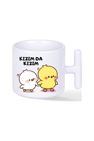 Annem De Annem Kızımda Kızım 2'li Hediye T Kulplu Bardak Beyaz
