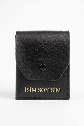 Vanilla Collection İsim Baskılı Vegan Deri Erkek Cüzdan Siyah Viral Model Yüksek Para Kapasiteli Portföy