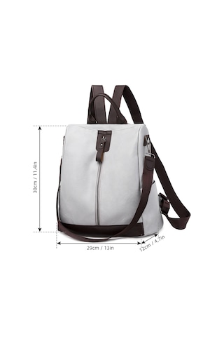 Skycity Moda Kadın Sırt Çantası - Çok Cepli, Hırsızlığa Karşı, Su Geçirmez, Pu Malzeme, Gri Renk, Seyahat Ve Günlük Kullanım İçin Çok Renkli