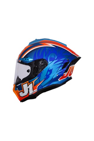 Just1 J-gpr Melandri Replica Kapalı Motosiklet Kaskı Mavioranj Mavi - Turuncu