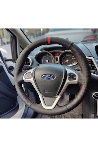 Ford Fiesta 2009-2015 Araca Özel Direksiyon Kılıfı Noktalı Düz Y