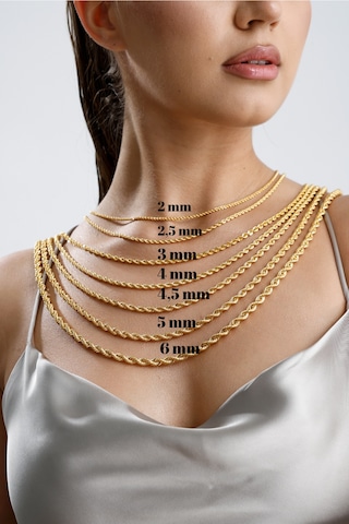 14 Ayar Altın Halat Zincir Kolye 6 Mm Sarı