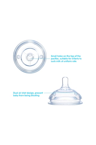Neevoyu Comotomo Biberon Uyumlu Yemek Dereceli Silikon Emzik - Çift Havuzlu Gaz Önleyici, Toz Koruyucu Kutulu Suyumlu Olmayan