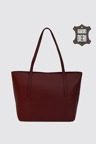 Hakiki Deri Kadın Omuz Çantası Bordo Smr6425 Bordo