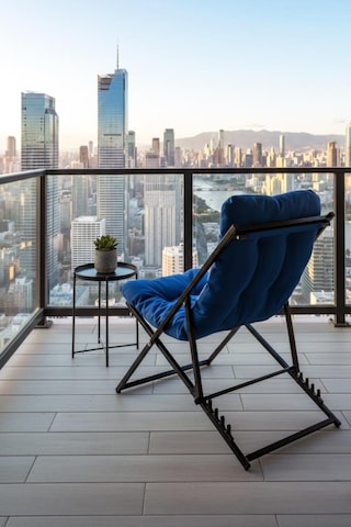 Napper Katlanabilir Mavi Şezlong - Su Geçirmez Kumaş, Metal İskelet, Balkon Ve Bahçe Sandalyesi Mavi