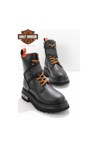 Harley Davidson Black Hakiki Deri Kadın Bot & Bootie Hd0777055403 Black