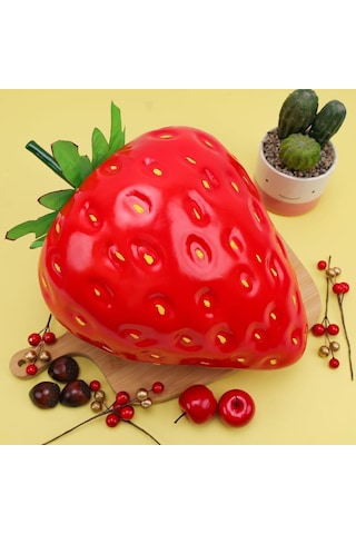 Yapay Meyve Dev Çilek 25cm Büyük Boy Çilek Köpük Hafif Asılabilir 1adet Kırmızı