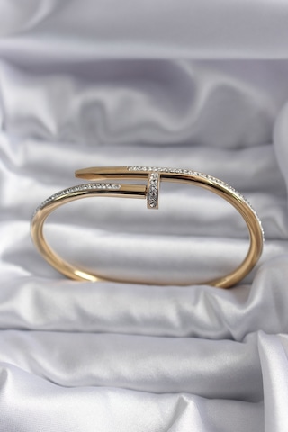 316l Çelik Gold Renk Çivi Model Zirkon Taş Detay Kadın Bileklik Altın - Çok Renkli 316l Çelik Gold Renk Çivi Model Zirkon Taş Detay Kadın Bileklik Altın - Çok Renkli