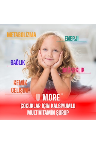 U-More Multivitamin ve Kalsiyumlu Çocuk Şurubu 150 ML