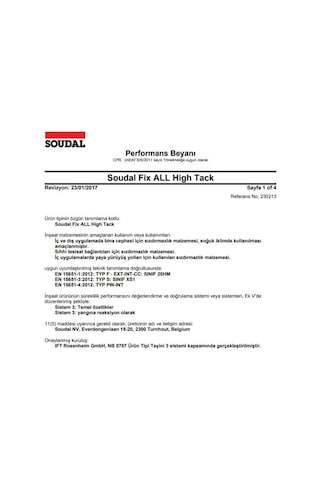 Soudal Fix All High Tack Korniş Yapıştırıcı Montaj Silikonu Beyaz Beyaz
