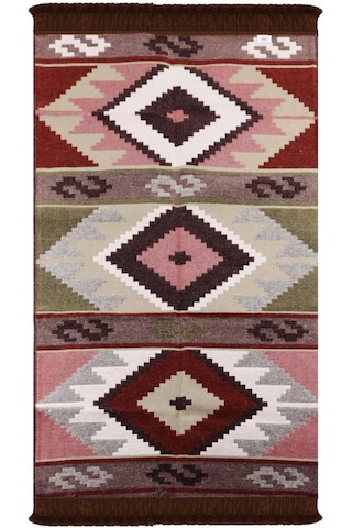Bigghome Çift Taraflı Kilim, Makinede Yıkanabilir, Modern Desenli, 80 150 Cm, Sa1583b Desenli