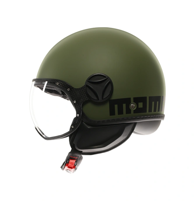 MomoDesign FGTR Classıc Mono Açık Kask Mat Yeşil Siyah