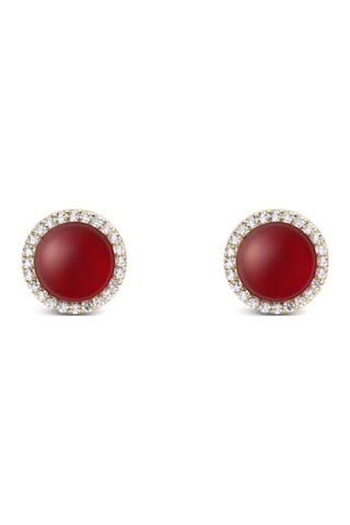 Audrey Earrings Red Agathe Gold Gold