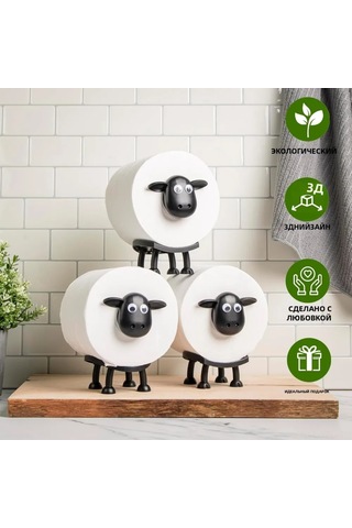 Yuntech01 Modern Minimalist Siyah Koyun Şekilli Banyo Havlu Tutucu - Abs Plastik Masaüstü Tasarım Siyah