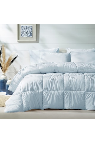 Yataş Bedding Macaron Çift Kişilik Yorgan - Yastık Set - Mavi