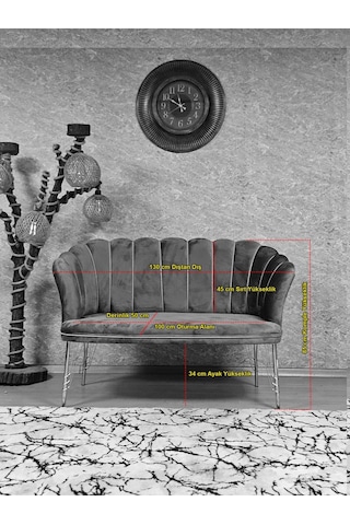 Beyaz Boyalı Tel Ayak Papatya Çay Seti Koltuk Takımı , Balkon, Sa 001