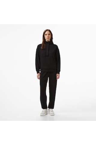 Nautica Kadın Siyah Regular Fit Sweatshirt Düz 57k605t Siyah
