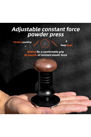 Moveevo Yaylı Mekanizmalı 30lbs Sabit Basınçlı Paslanmaz Çelik Kahve Presi - Ayarlanabilir Derinlik Ve Ergonomik Ceviz Sap Diğer