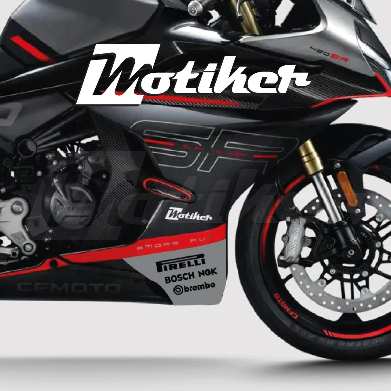 Cfmoto 450sr Alt Sakal Marka Logoları Siyah Sticker