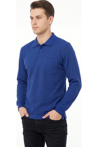 Dynamo Erkek Mevsimlik Polo Yaka Cepli Sweatshirt Bgl-st05366 Indigo