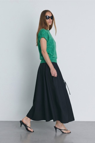 Suud Collection Yeşil Robe Kısa Kollu Kazak