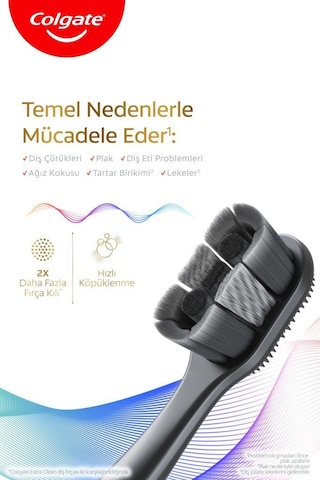Colgate Total Whitening 1+1 Yumuşak Diş Fırçası Siyah