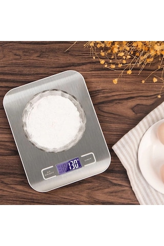 Nm-store Lüx Dijital Mutfak Terazisi 5 Kg 1 Gr Hassas Paslanmaz Çelik + Pil