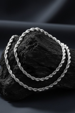 Erkek 5mm Burma Örgü Model 316 L Paslanmaz Çelik Kolye Zincir Diğer