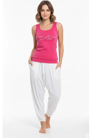 Şahinler Bayan Yazlık Poly Şalvarlı Pijama 21519 Yeşil