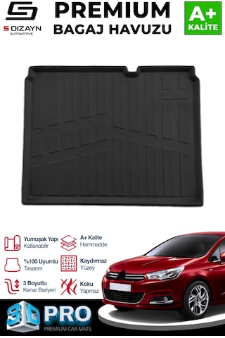 S-dizayn Citroen C4 3d Pro Bagaj Havuzu 2010-2018 A+ Kalite