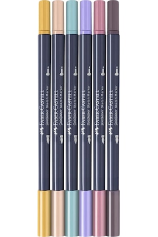 Faber-Castell Goldfaber Sketch Marker Fashion 6'lı Set,Çift Fineliner Uçlu