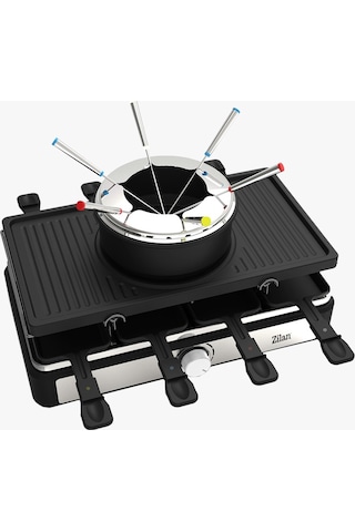 Zilan ZLN8856 1400 W Raclette & Izgara Makinesi 8 Kişilk Raclette Fondü Set