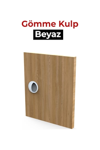 Adilon Gömme Kulp, 50 mm, Beyaz (4 Adet)