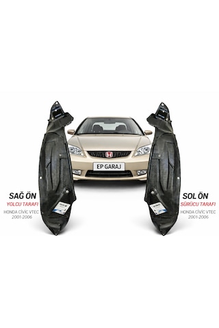 Honda Civic Vtec 2001-2006 Model Uyumlu Sağ Sol Çamurluk Davlumbazı 0