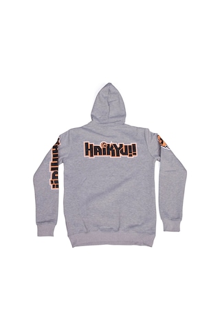Haikyu No:2 Kapüşonlu Sweatshirt Gri Çok Renkli