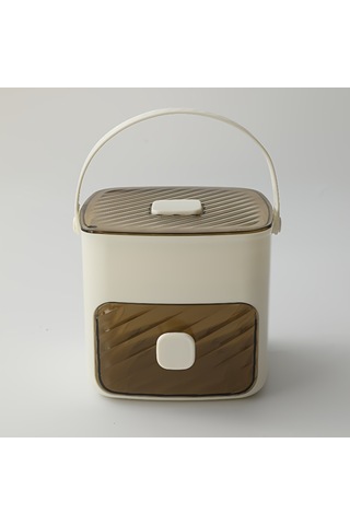 Taşınabilir İtmeli Buz Tepsisi Buz Küpü Kalıbı Çekmeceli Çok Katmanlı Ev Tipi Buz Kutusu Çok Amaçlı Buz Makinesi Beyaz