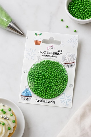 Dr. Gusto 2 Mm Yeşil Boncuk Pasta Süsleme Şekeri