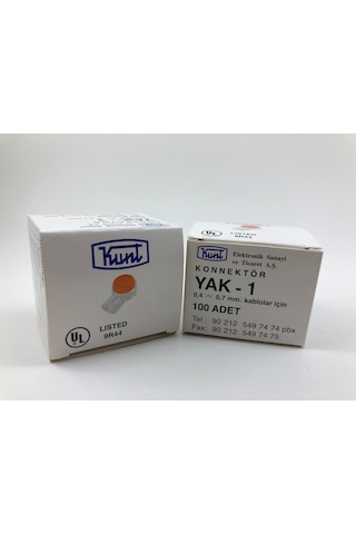 Yak 1 Kunt Konnektör (100 Lük Kutu) ( Ürün Adınıza Faturalı )